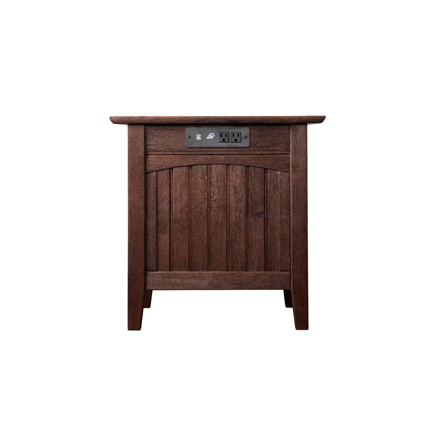 AFI Nantucket Chair Side Table with Built-in Charger in Burnt Amber