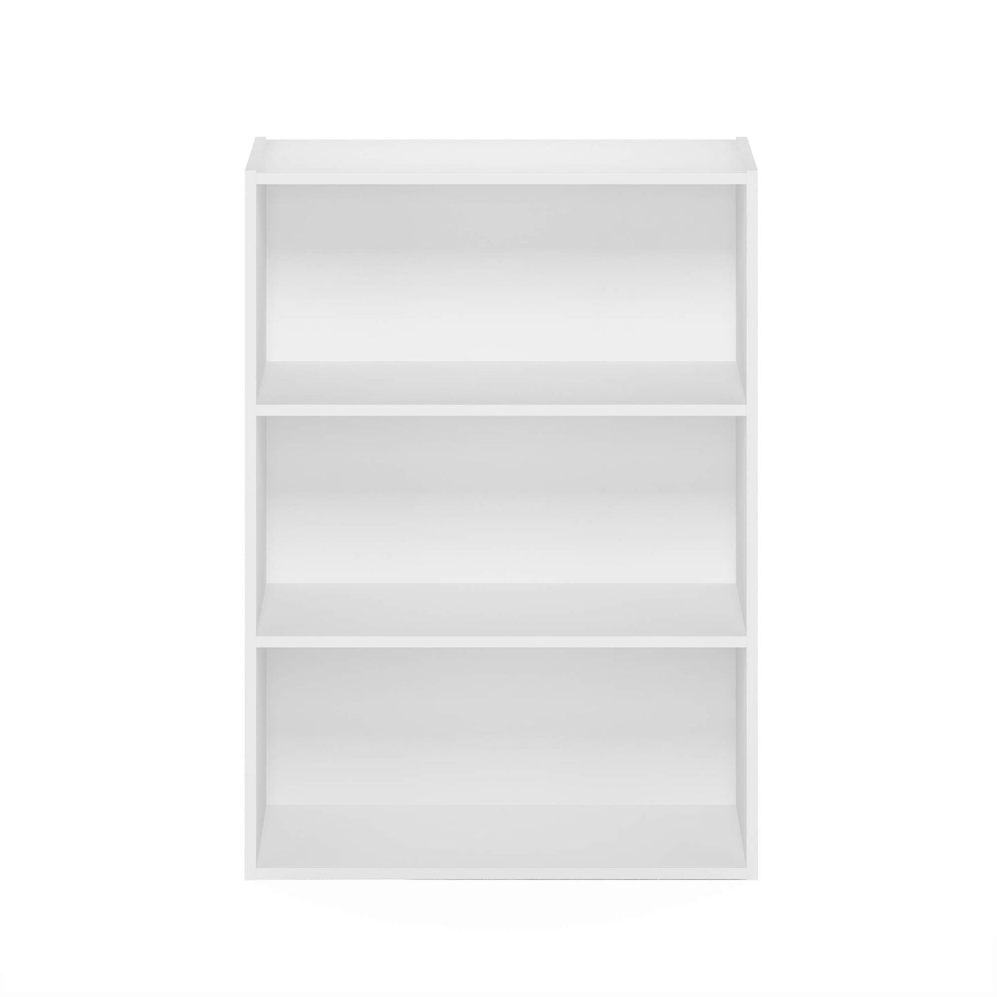 Furinno PASIR Book Shelf, 3-Tier Bookshelf, Storage Shelves Bookcase, 9.7 x 23.7 x 31.5, for Living Room, Bedroom, Home Office, Plain White