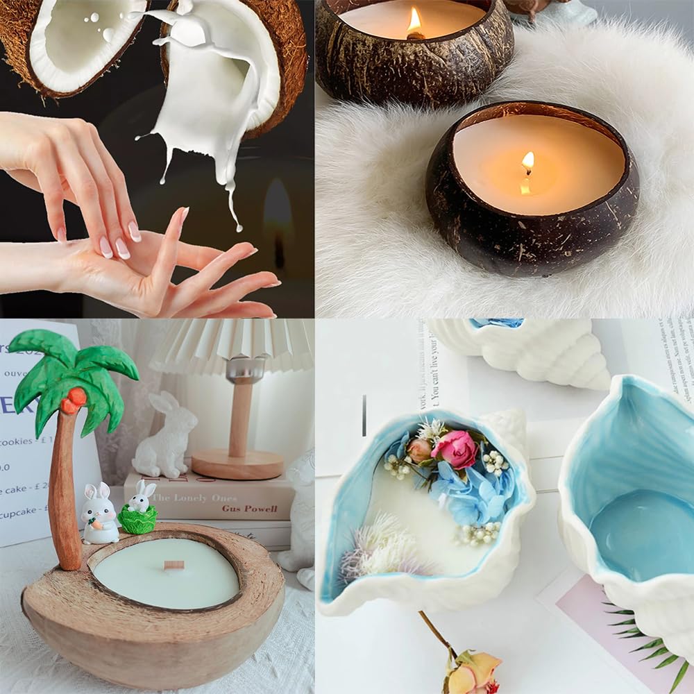 TooGet Natural Coconut Wax 2 lb - DIY Handmade Scented Candle Making Supplies Pure White Coconut Wax, Melting Point 41°/106°F