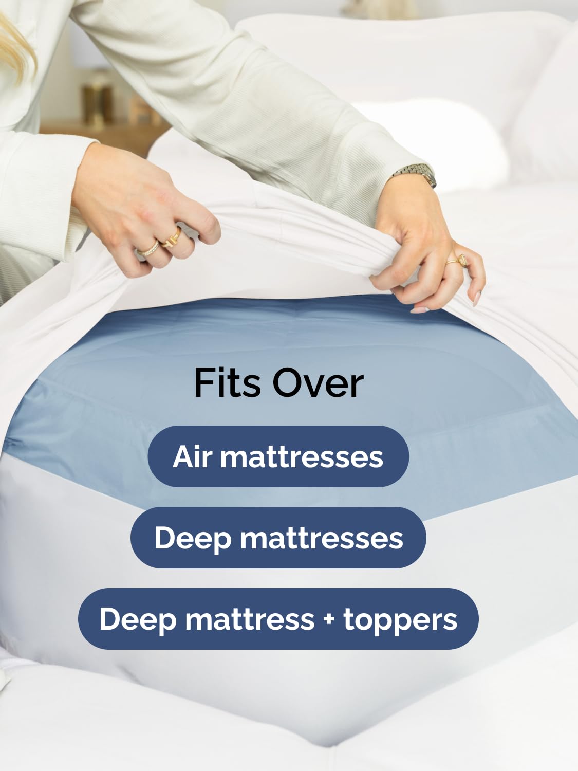 Extra Deep Queen Sheet Set - 4 Piece Breathable & Cooling Bed Sheets - Easily Fits 18 to 24 inch Mattress - Ultra Soft, Wrinkle & Fade Free w/ Extra Deep Pockets - Comfy Hotel Luxury Bedding - White