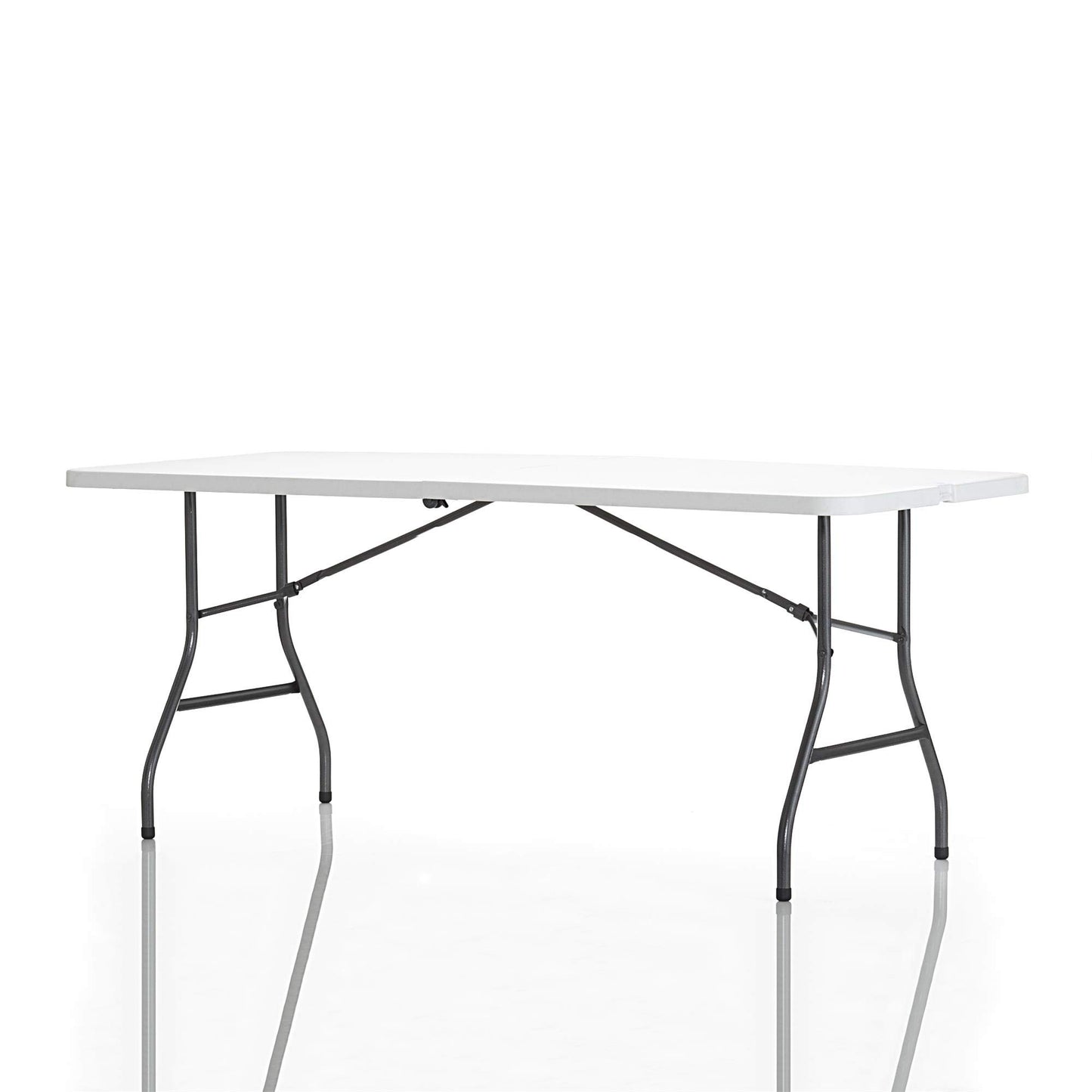 Cosco 6ft Fold-in-Half Blow Molded Folding Table, Indoor/Outdoor, Comfort Handle, Lightweight Plastic Construction - White