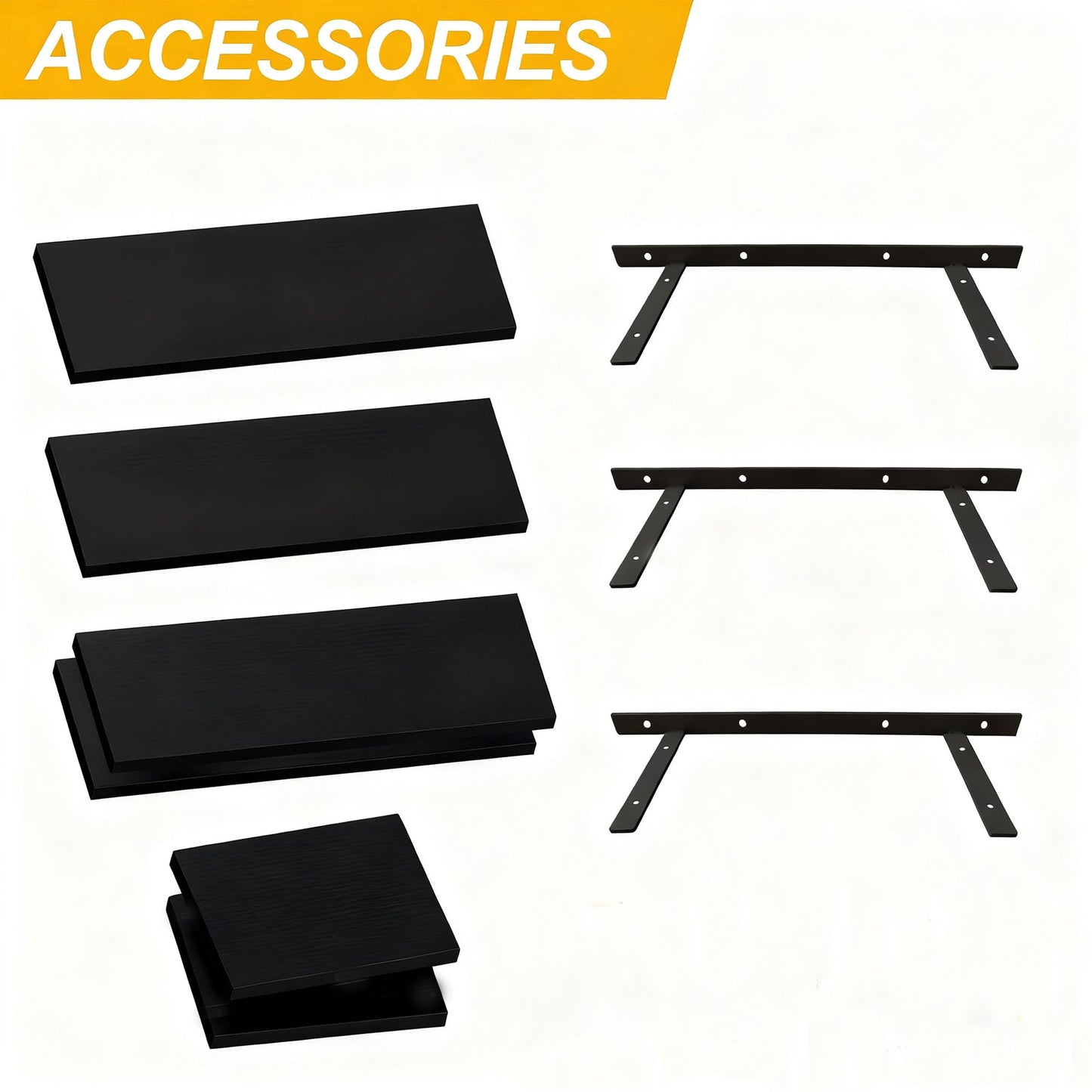 Ypvxe Wall Mounted Floating Shelf, c Long for Bedroom Living Room Kitchen Staircase Bathroom Above Toilet Wall Decoration Book Storage Room Recoration (3piece Set) Black