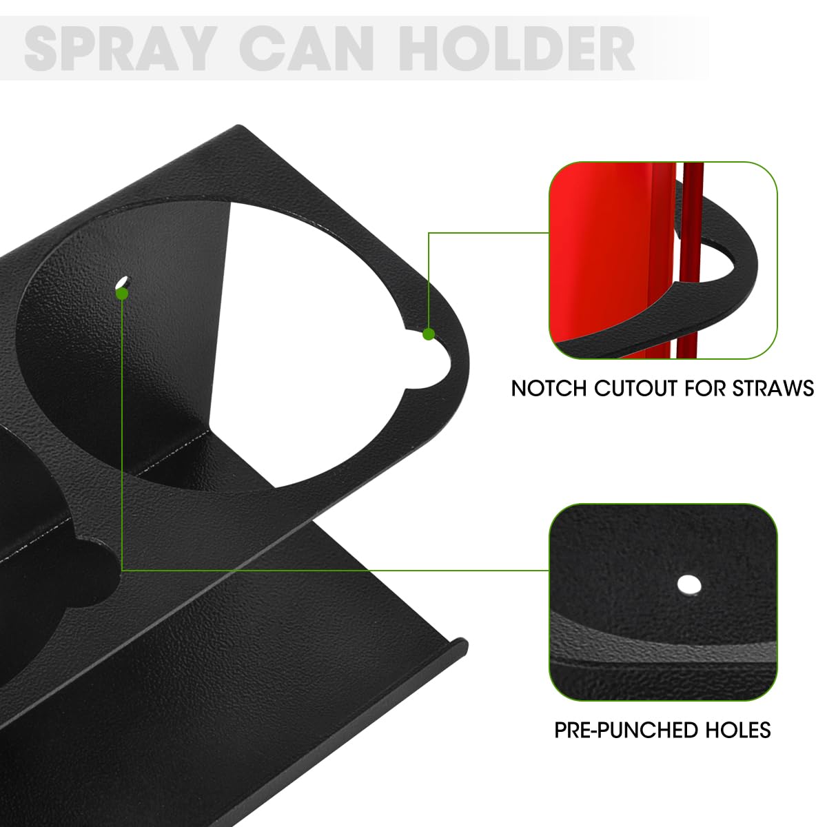 Touri 2 Pack Spray Can Holder for Garage and Workspace, Wall-Mounted Steel Aerosol Can Holder (10 Cans)