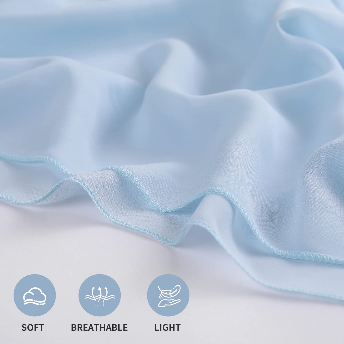 Chiffon Table Runner 10 Pieces 27x120 Inches Blue Soft Sheer Table Runners for Elegant Party Buffet Table Decoration