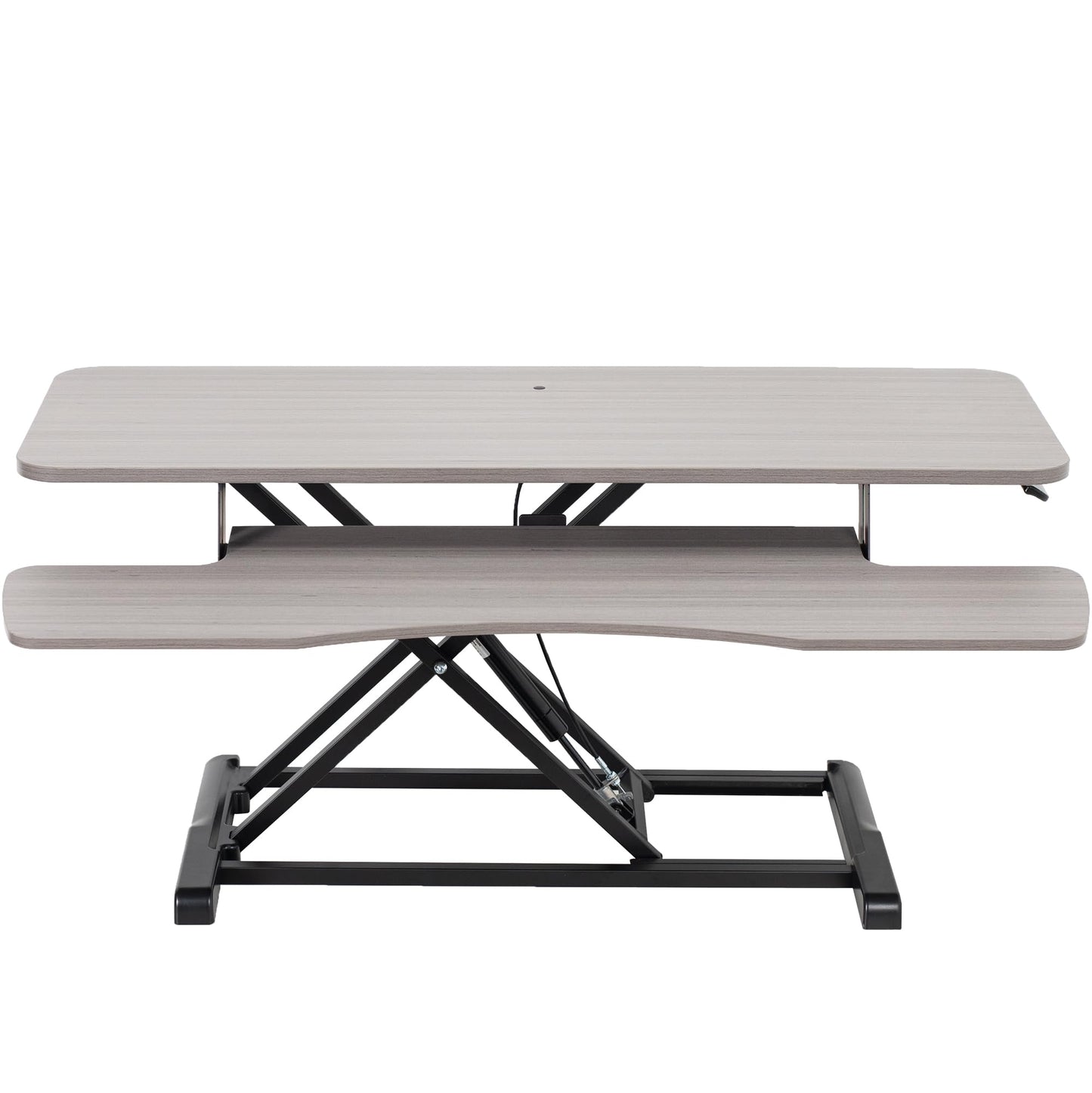 VIVO 42 inch Desk Converter, K Series, Height Adjustable Sit to Stand Riser, Dual Monitor and Laptop Workstation with Wide Keyboard Tray, Gray Top, Black Frame, DESK-V042KG