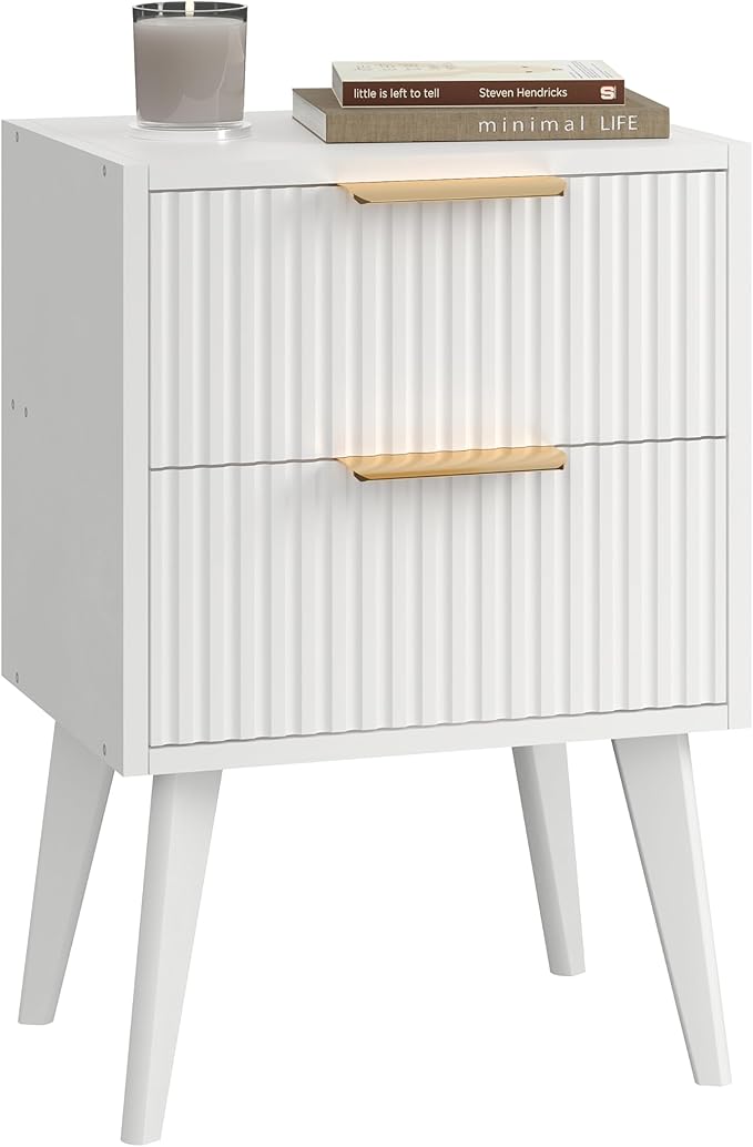 YAUKOMEL Fluted Nightstand