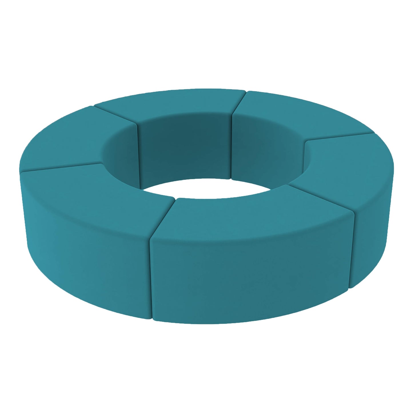 FDP Pro Series Upholstered Configurable S-Curve Accent Ottoman Seating Set (18" H) Collaborative Commercial Furniture for Hotel Lobby, Office, Restaurant, Waiting Room (6-Pack) - Teal