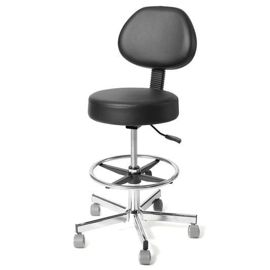 Adjustable Rolling Stool with Wheels & Adjustable Foot Ring, Office Drafting Chairs,Rolling Adjustable Stool,Heavy Duty Rolling Chair for Office Home Work Spa Studio Lab Counter Salon Bar Kitchen Shop