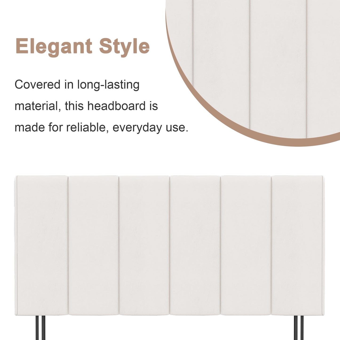HAOBO Home Upholstered Headboards Foldable Queen/Full Faux Leather Panels with Height Adjustments-White