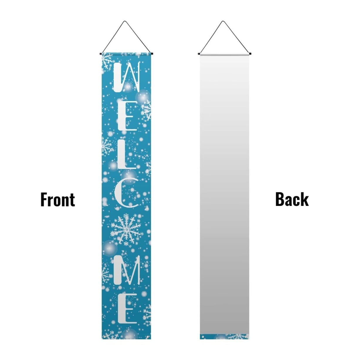 Binienty Welcome Hanging Banner Merry Christmas Porch Banner Sign for Front Door Garden Snowman Xmas Porch Banner Flag Party Supplies