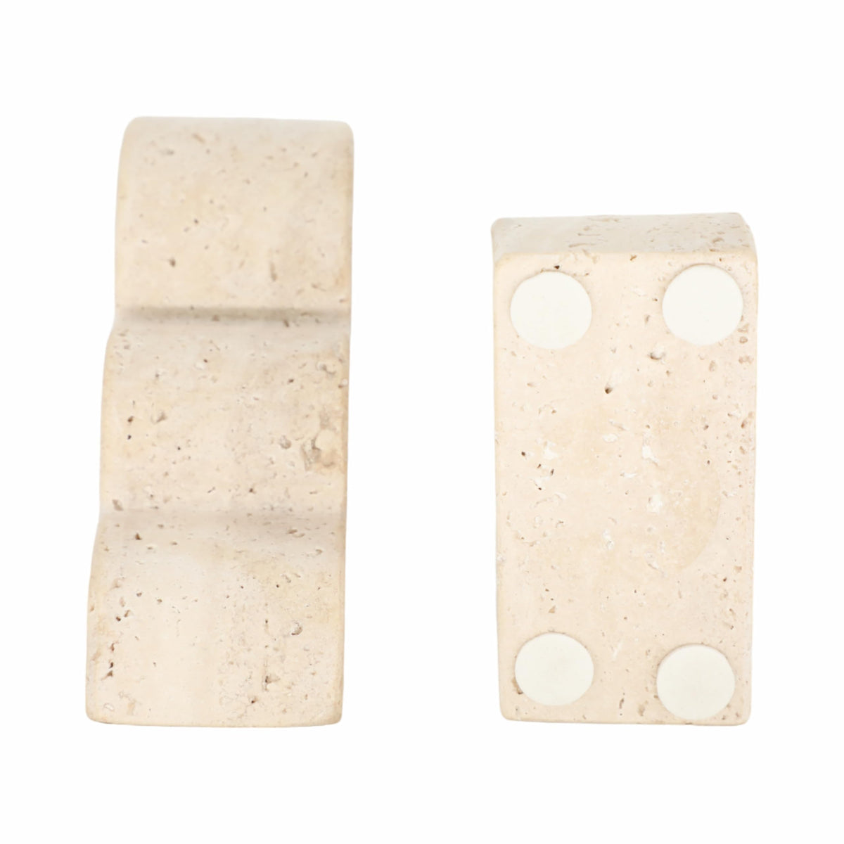 Sagebrook Home 5" Tan Travertine Cloud Bookends (Set of 2)