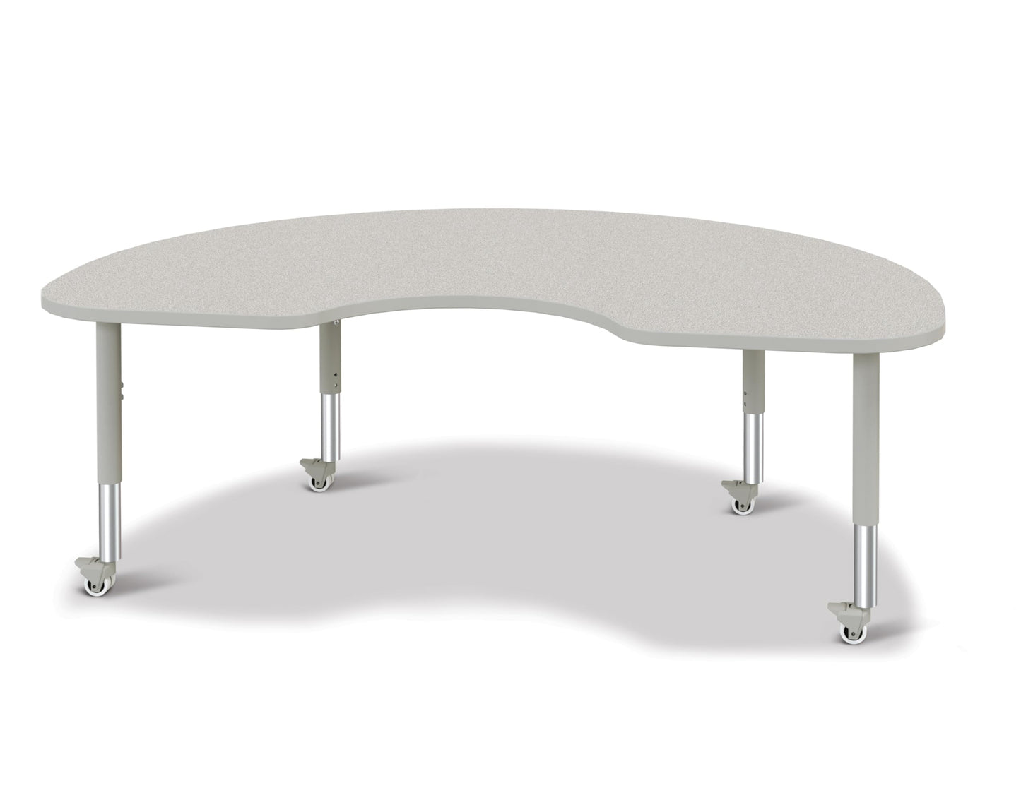 Jonti-Craft Berries 6423JCM000 Kidney Activity Table - 48" X 72", Mobile - Freckled Gray/Gray/Gray
