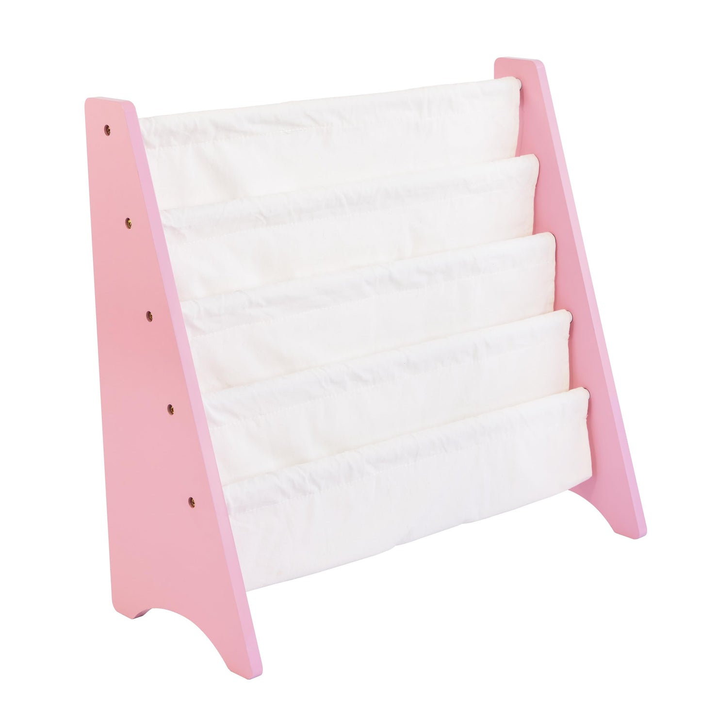 Humble Crew Kids Bookshelf, 4-Tier Front-Facing Book Display Organizer, Montessori Toddler Bookcase for Playroom, Bedroom & Reading Corner, Pink/White