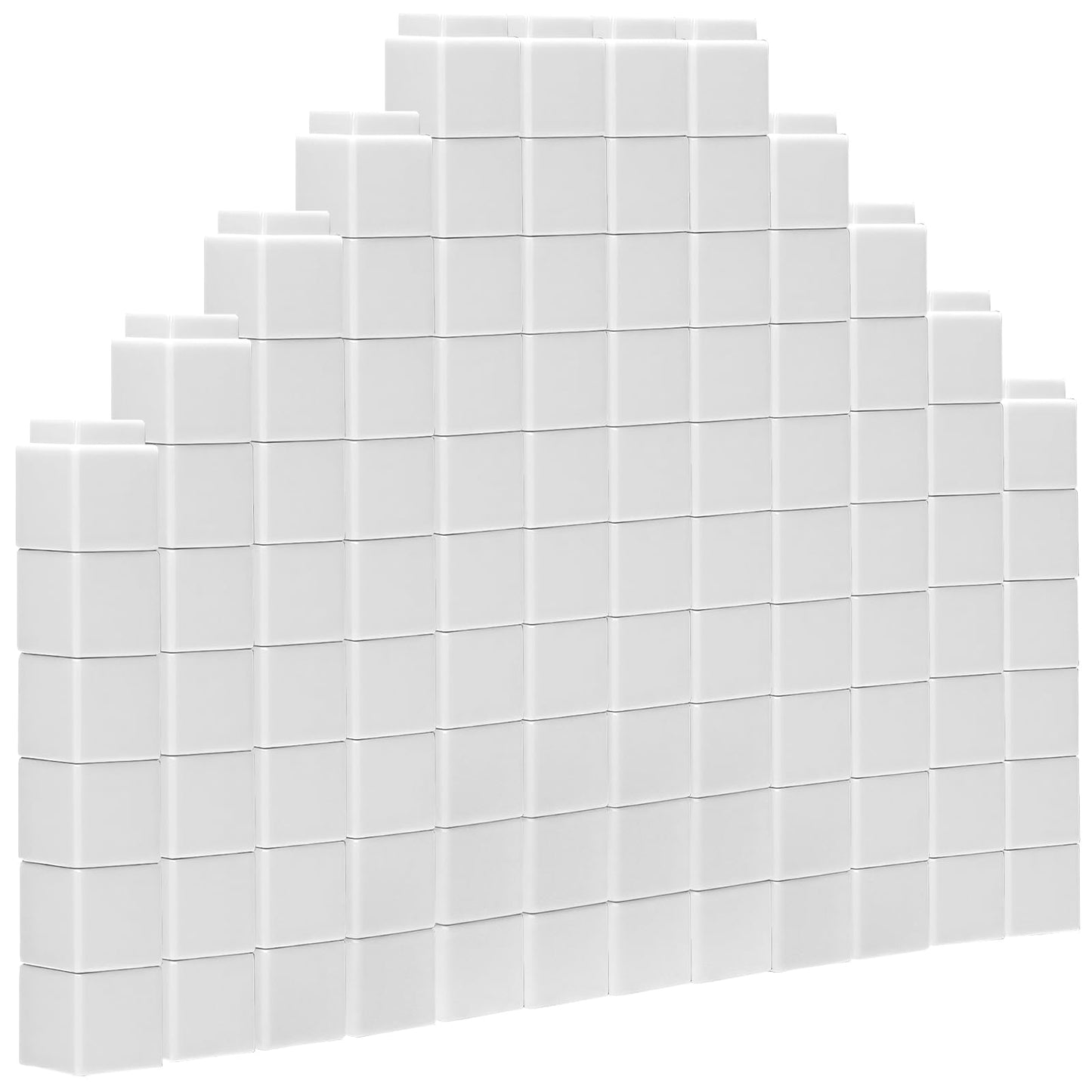 100 Pcs White Linking Cubes for Math Counting Cubes Manipulatives Plastic Counting Block Manipulative Classroom Learning Supplies for Educational Preschool Activities Boy Girl (White)