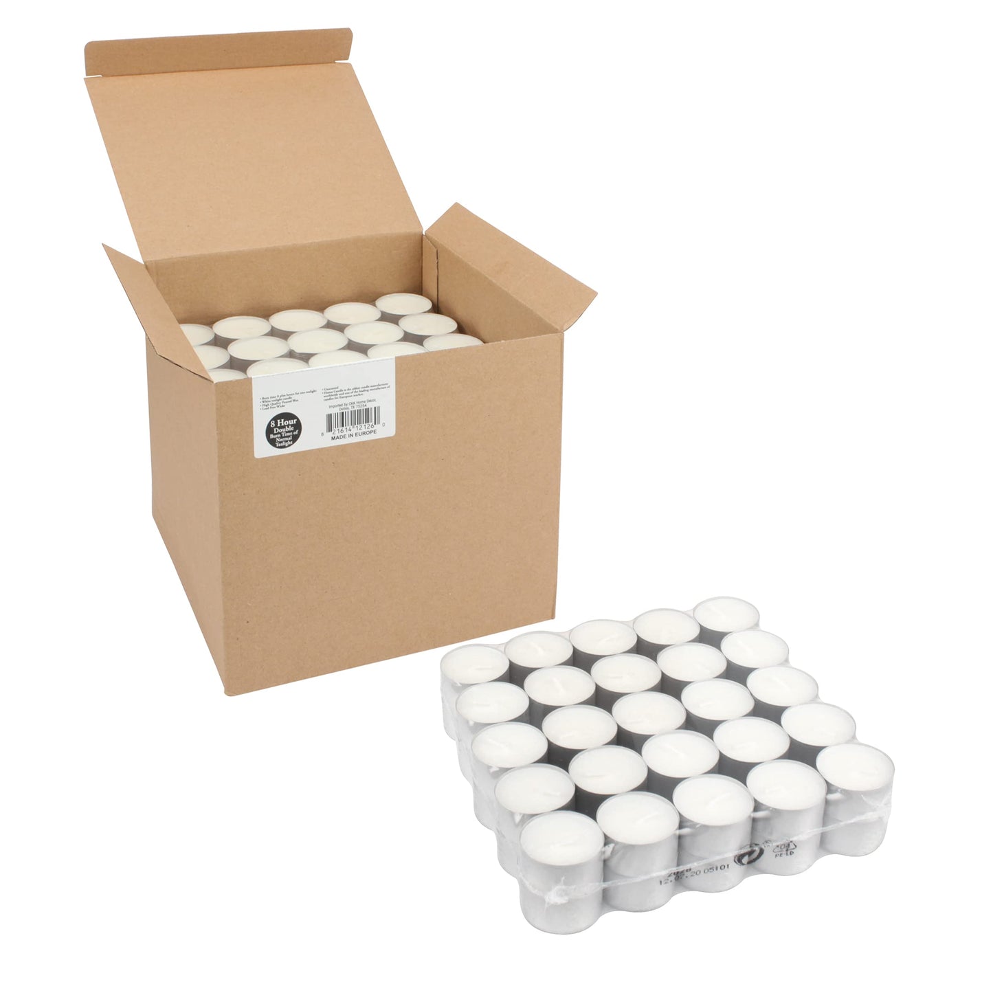 Stonebriar 300 Pack Unscented 8 Hour Extended Burn Time Tea Light Candles
