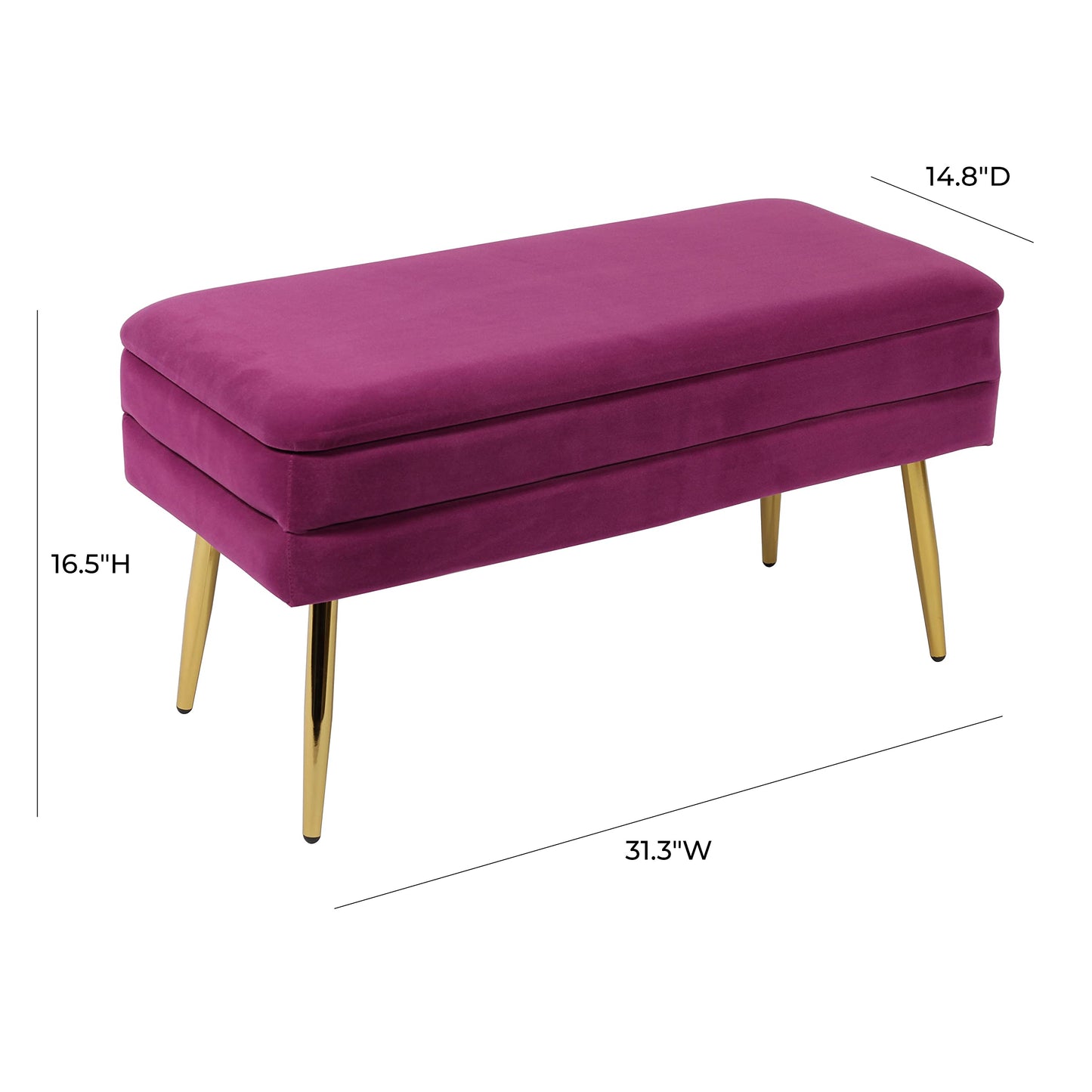 Tov Furniture Ziva Storage Bench (Plum)