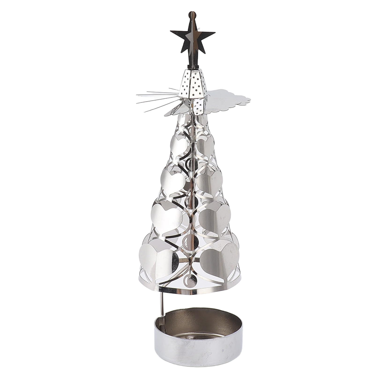 aqxreight Spinning Candle Holder Rotating Candlestick Set for Romantic Wedding Christmas Party Gold Snowflake (Heart Shaped)