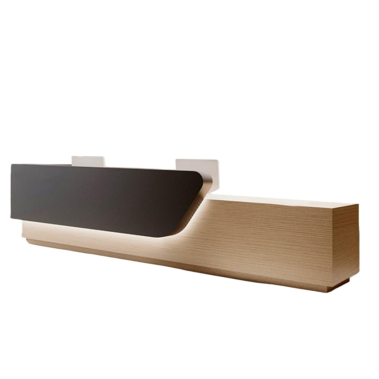 JQslycdmv Multifunctional Reception Counter with Drawers and Shelves - Ideal for Home, Office and Spa(Black - Left,220cm)