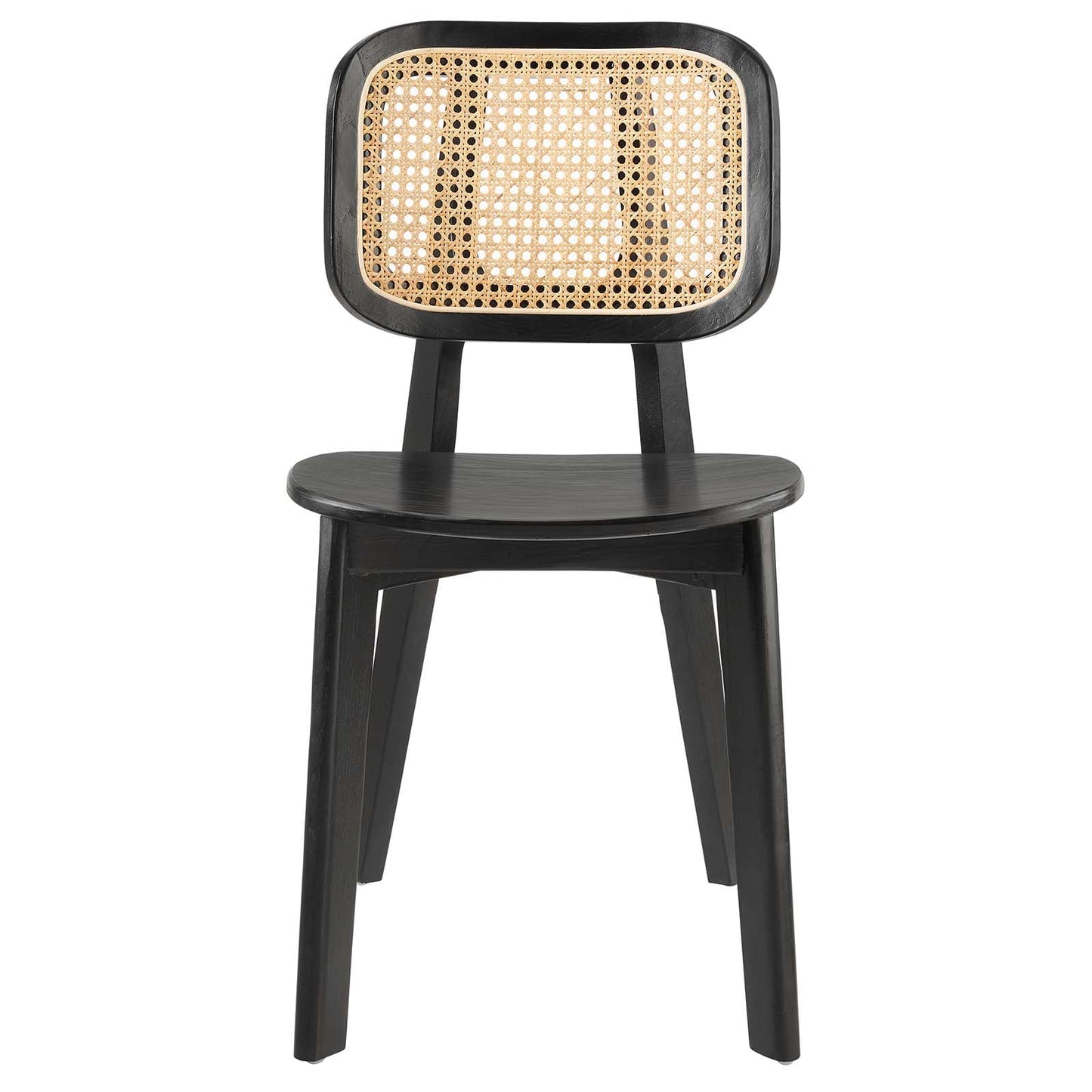 Modway EEI-6077-BLK Habitat Wood Dining Side Chair Set of 2, Black
