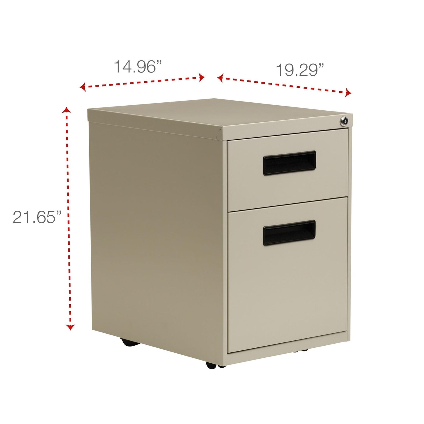 Alera ALE Two-Drawer Metal Pedestal File, 14 7/8w x 19 1/8d x 21 3/4h, Putty