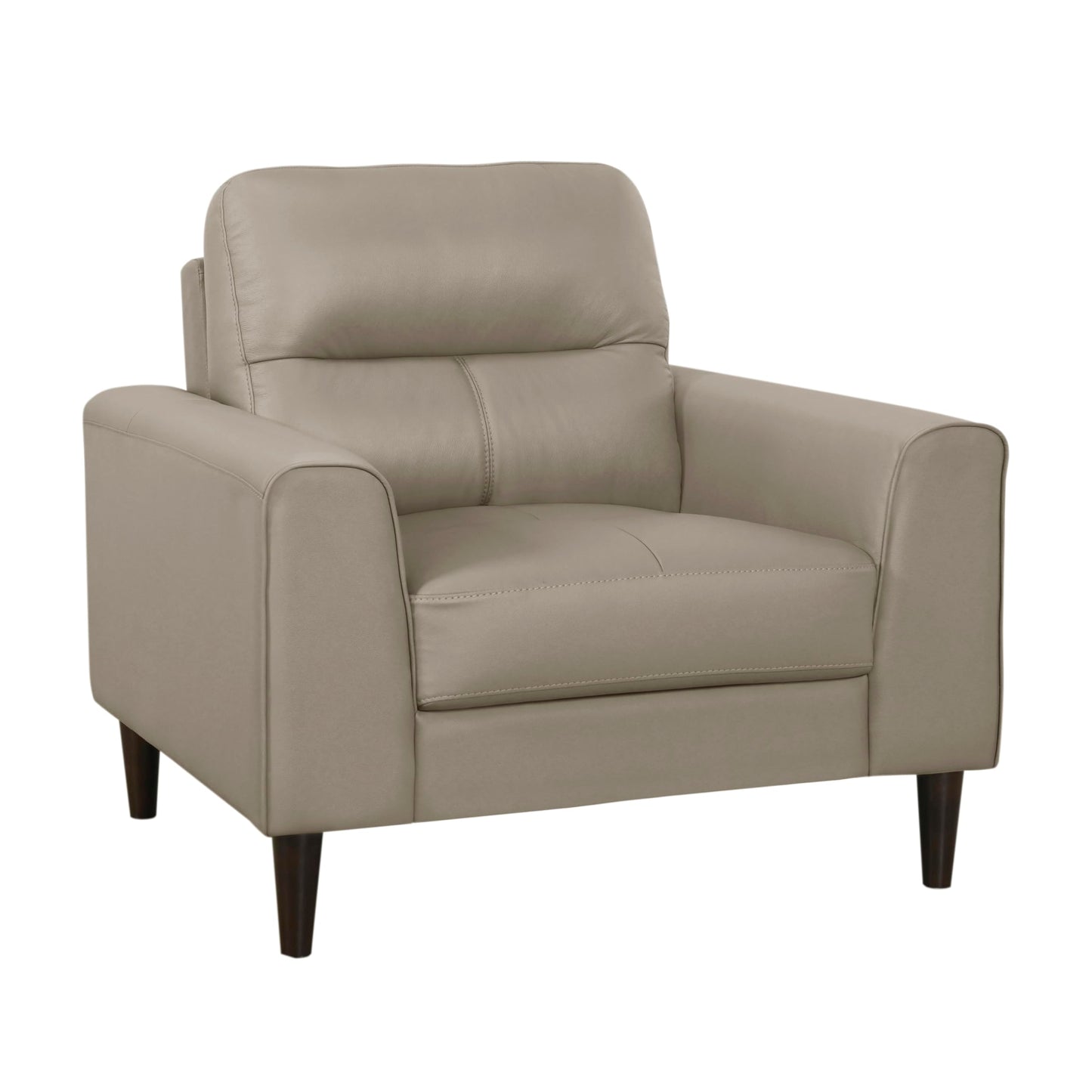 Lexicon 3 Piece Living Room Furniture Sets,Top Grain Leather Match Living Room Sofa Set, Track Arms, Solid Wood Legs, Comfy Couches Including Chair, Loveseat & Sofa, 3 Pieces, Latte