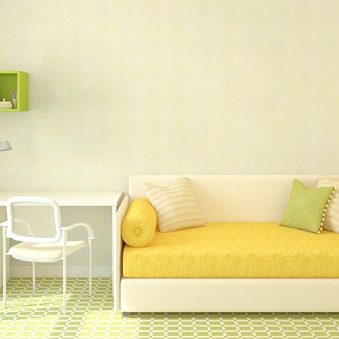 Grasscloth Peel and Stick Wallpaper Yellow Beige Textured Contact Paper 15.7in