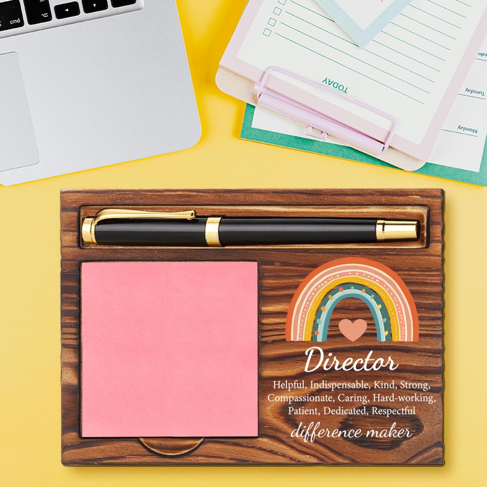 Director Gifts, Wooden Sticky Note Holder, Elegant Office Desk Accessory for Directors, Director Appreciation Gift for Women, Ideal for Birthdays, Christmas, or Thank You Occasions YCB109