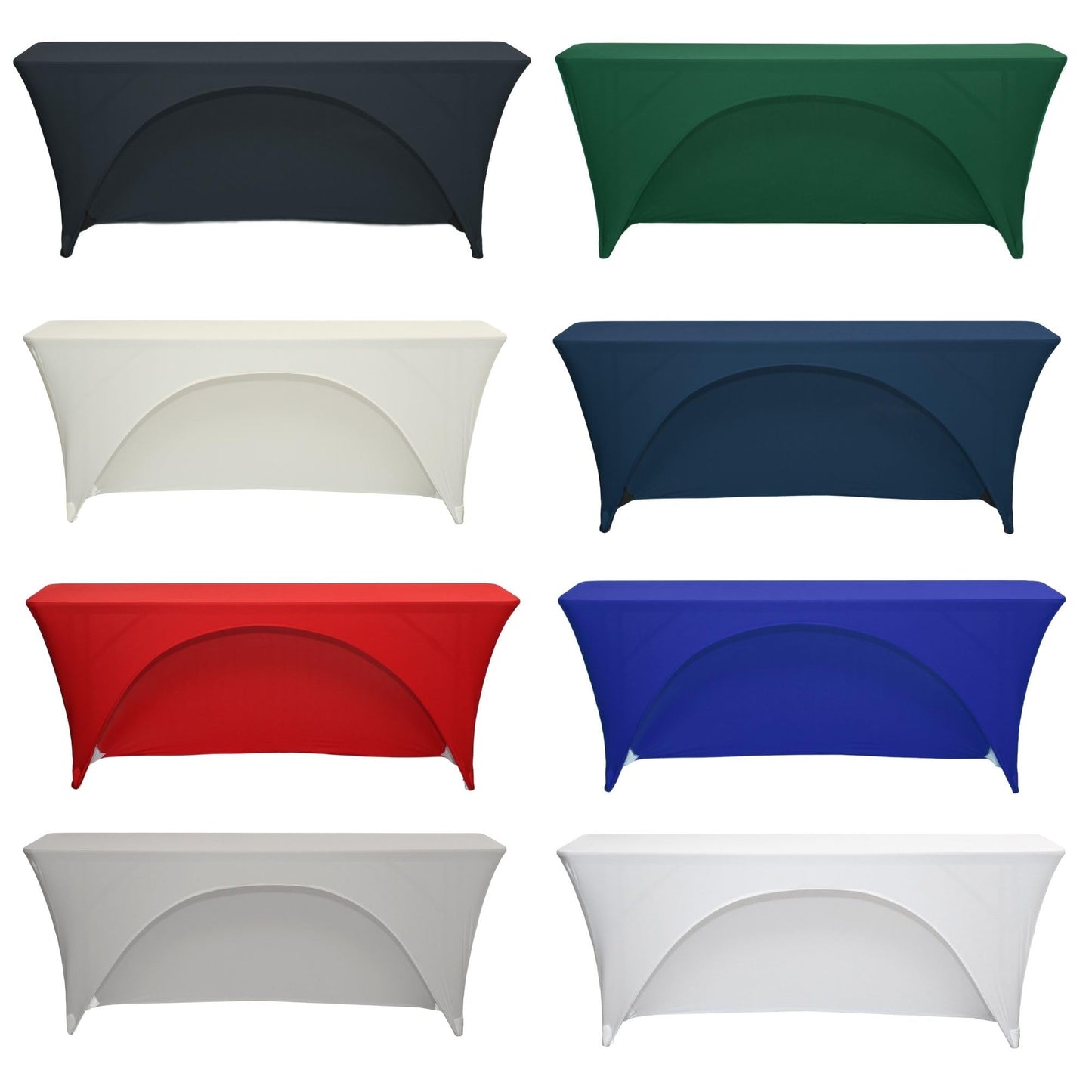 YOUR CHAIR COVERS - Spandex 6 Ft x 18 Inches, Narrow Classroom Open Back Rectangular Training Stretch Tablecloth - White