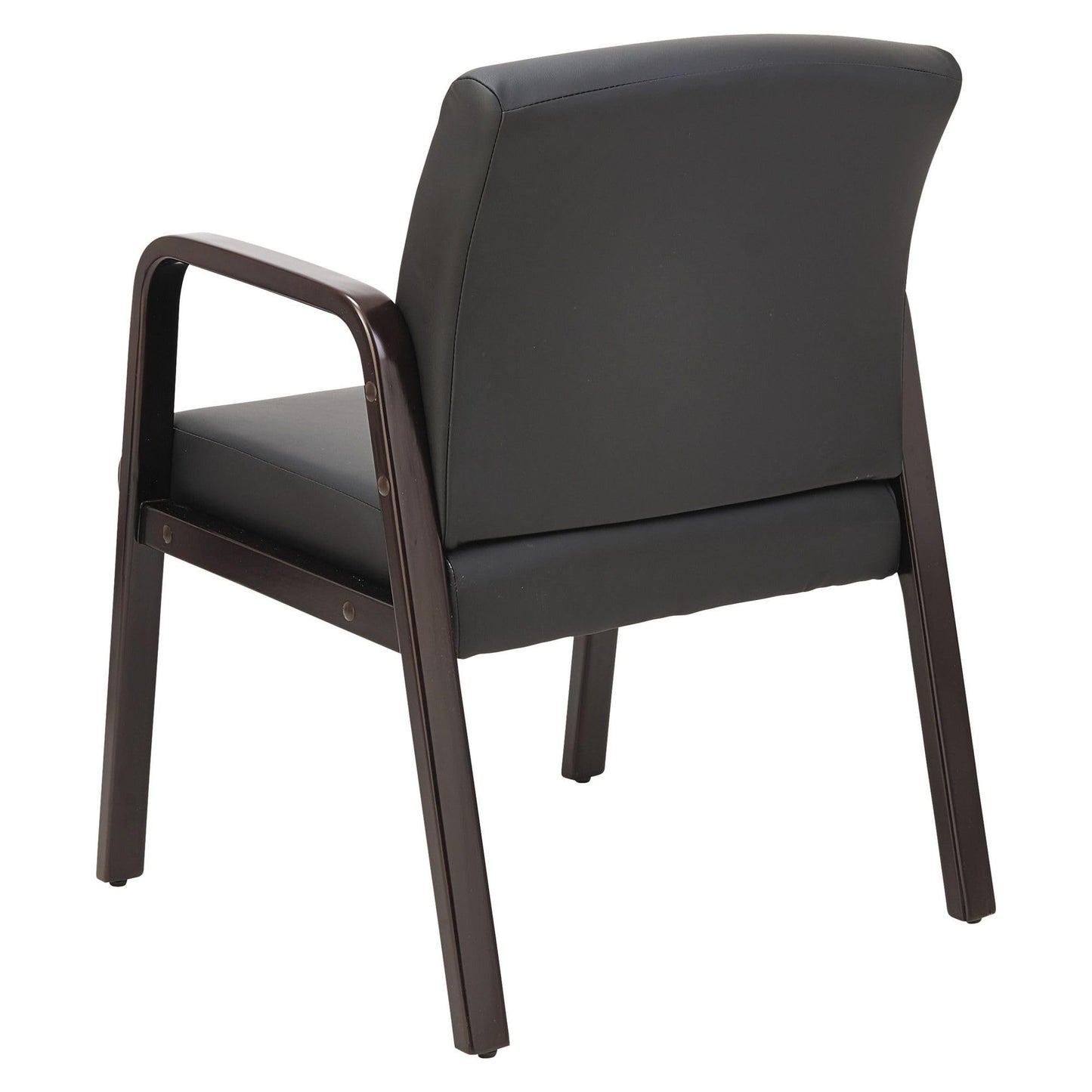 Alera ALE Reception Lounge Series Guest Chair, Espresso/Black Leather
