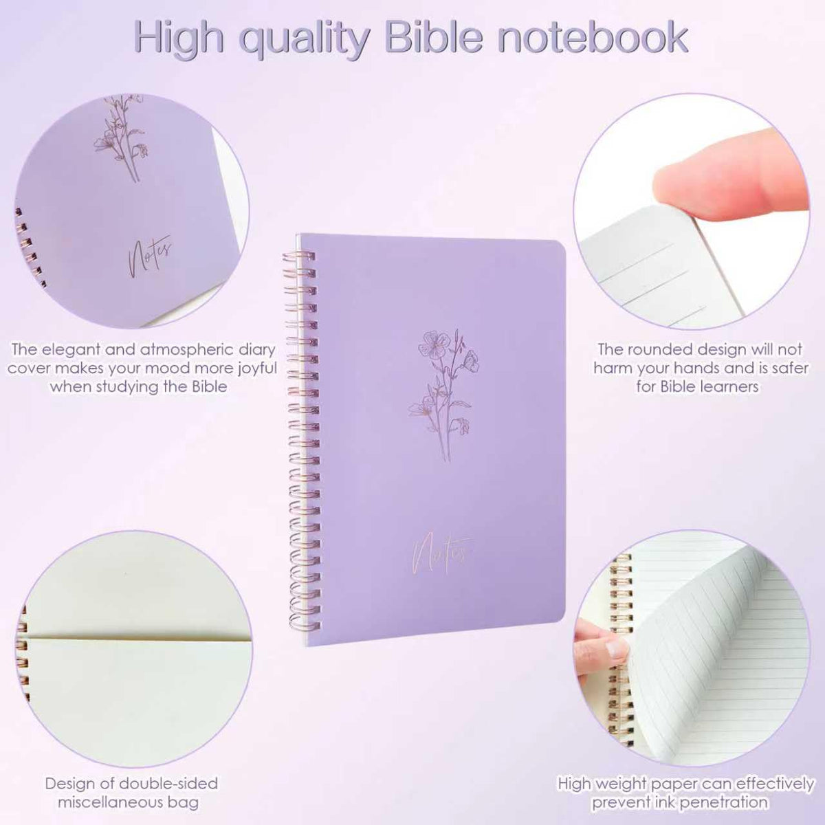 J6&H6 170Pcs Complete Bible Study Supplies, Bible Journaling Kit, Foldable Pencil Case with 75 Tabs,12 Pastel Bible Highlighters More Bible Accessories Set for Women, Beginner Christian Gifts (Purple)