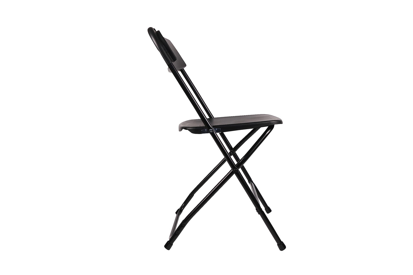 BTEXPERT Set of 2,Black Plastic Folding Chair Steel Frame Commercial High Capacity Event Chair Lightweight Set for Office Wedding Party Picnic Kitchen Dining Church School