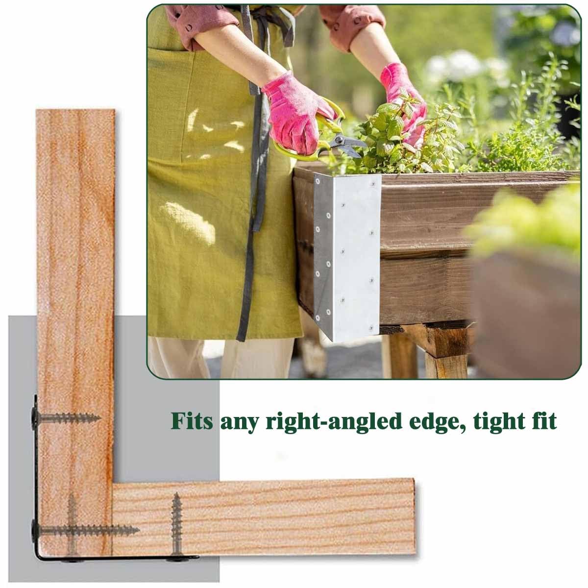 ALXMYAO Stainless Steel L-Shaped Garden Bed Corner Brackets