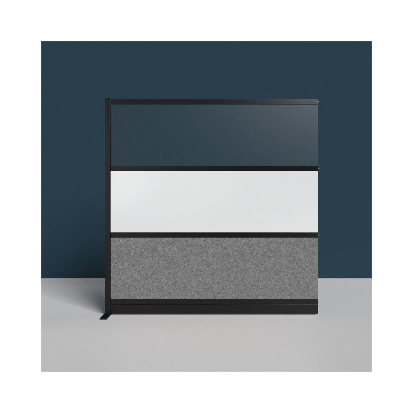 LUXOR MW-7048-FCGB Modular Wall Room Divider System - Black Frame - 70" x 48" Starter Wall