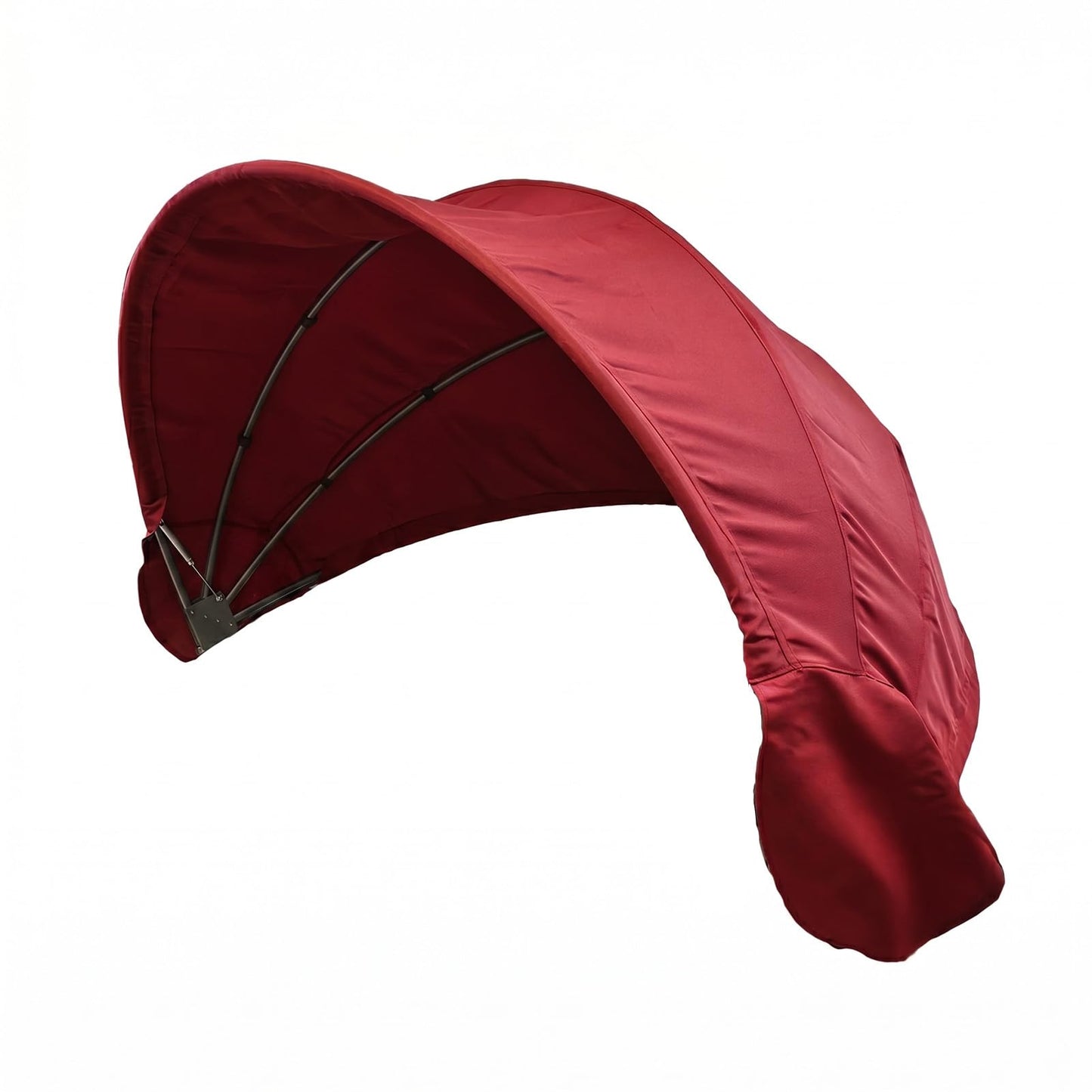 TQ369SM 66" Outdoor Daybed Canopy Replacement Fabric Patio Rattan Wicker Sunbed Top Canopies Cloth Easy Installation(No Frame) (Red, 66canopy)