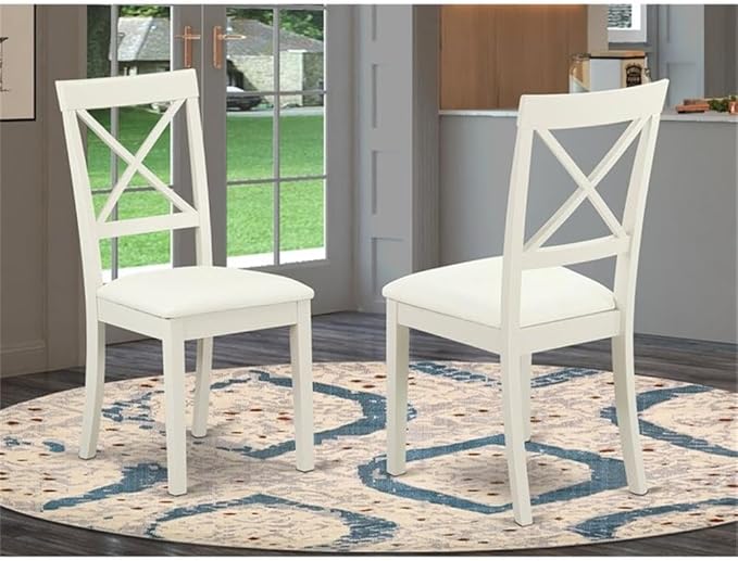 East West Furniture BOC-WHI-LC Boston Dinette Chairs