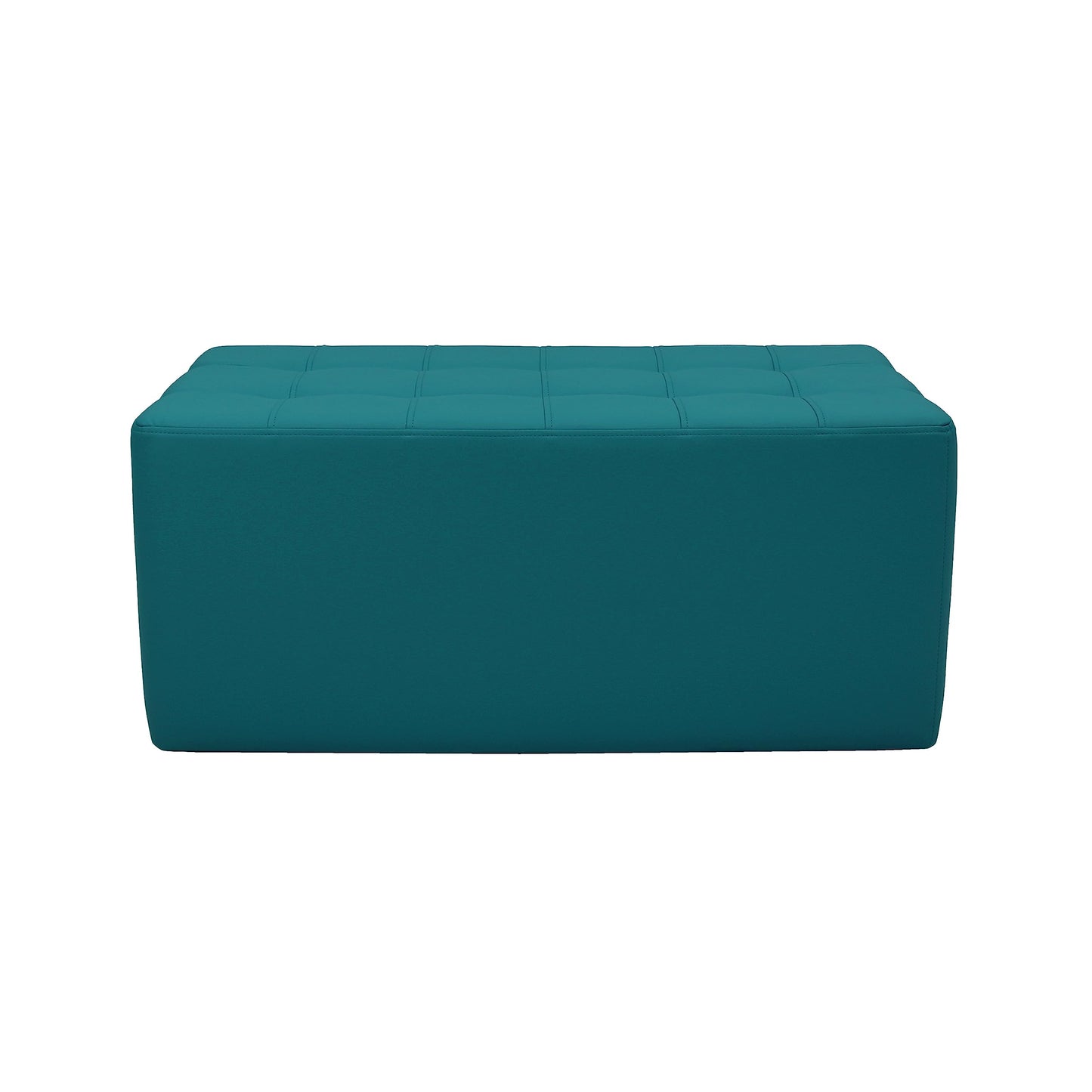 Factory Direct Partners Tufted Rectangle Accent Ottoman Bench Beautifully Upholstered Furniture for Modern Home, Office, Library or Waiting Area Seating, Footstool, Table Use - Teal, 14046-TL