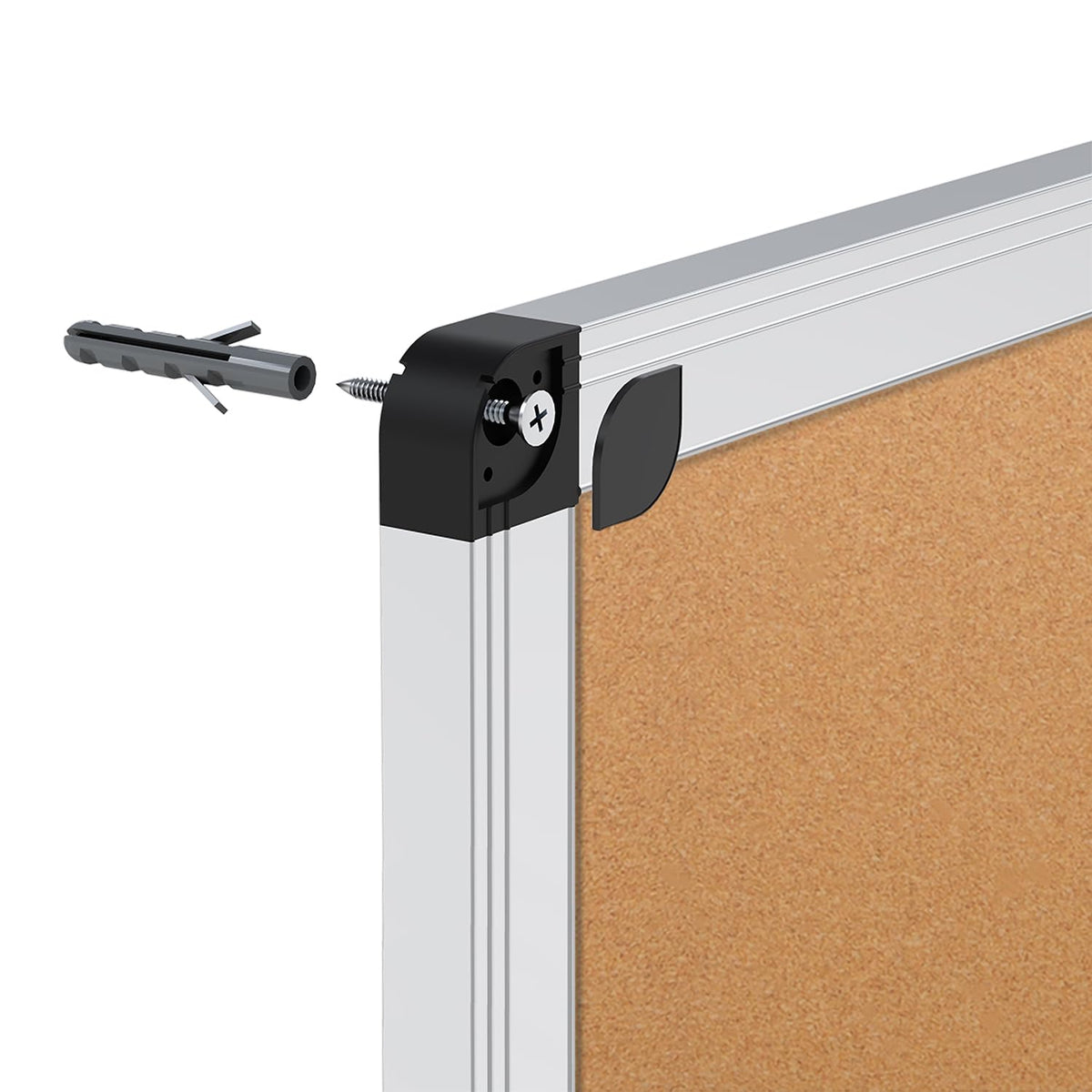 VIZ-PRO 60" x 48" Large Cork Bulletin Board, Foldable & Wall-Mounted Notice Pin Board with Silver Aluminum Frame, for School Home Office - 5' x 4' Corkboard