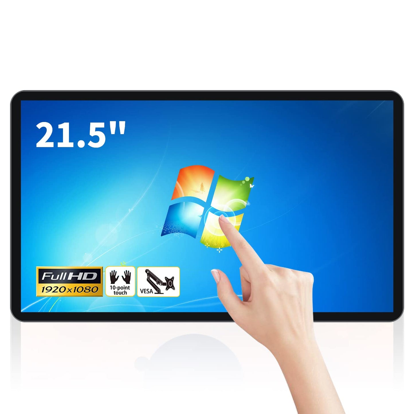 TouchWo 21.5 inch Touch Screen Industrial PC, i7, 8GB RAM, 256G ROM, 16:9 FHD 1080P, Windows 10, Smart Board for Classroom, Meeting & Game, USB, VGA & HD-MI Monitor