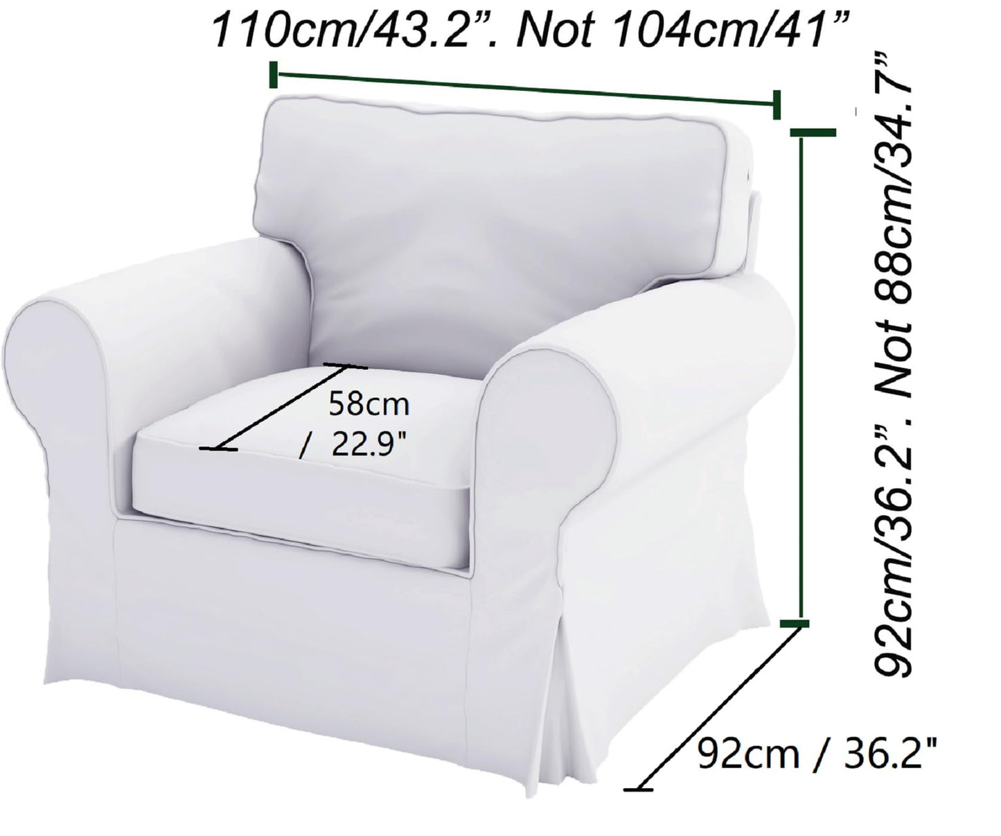Heavy Duty Sofa Cover Replacement Compatible with IKEA UPPLAND Chair