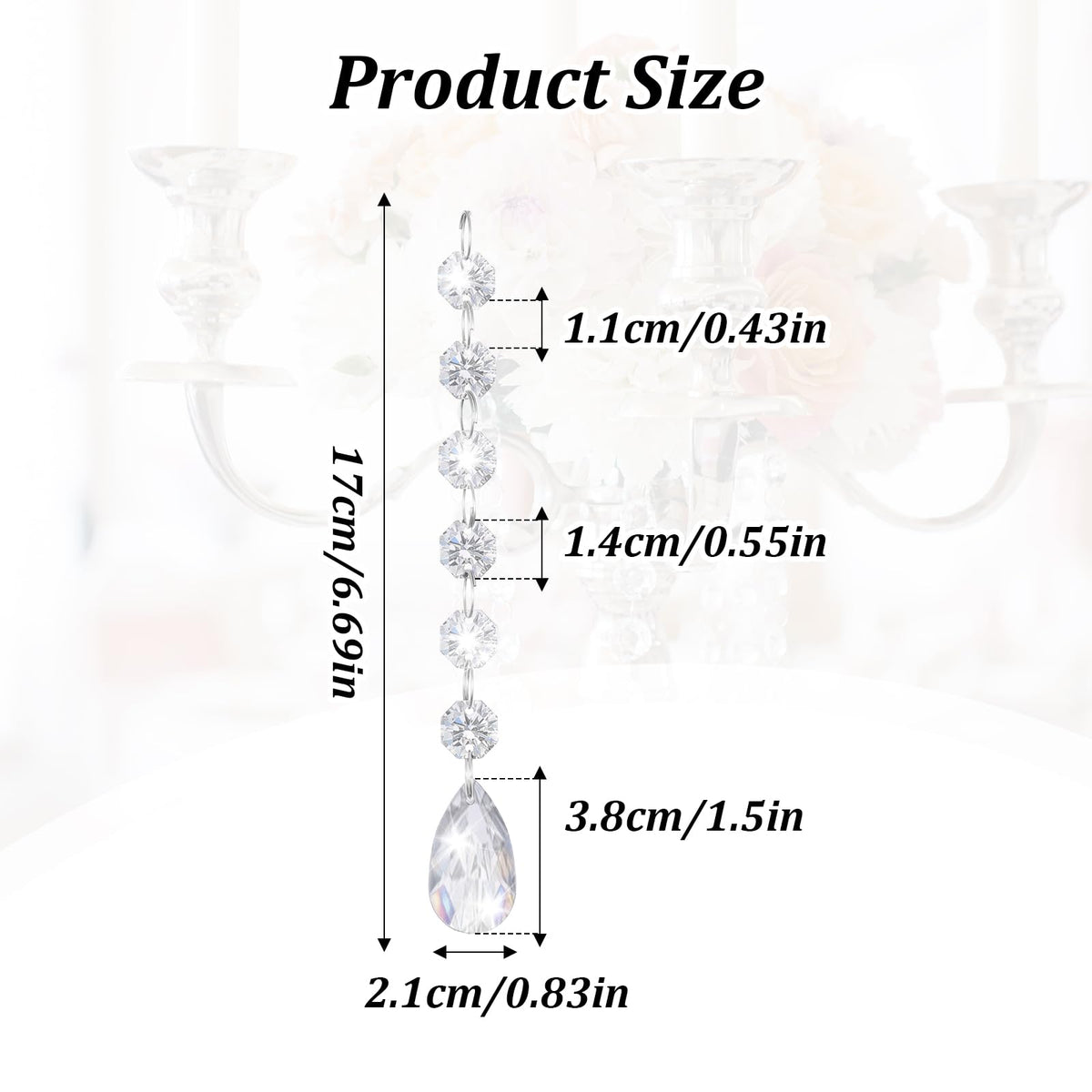 100 Pcs Chandelier Crystals Replacement Clear Acrylic Hanging Teardrop Ornaments Christmas Tree Ornaments Hanging Crystals for Centerpieces Chandelier Lamp Suncatcher Window Home Decoration(Classic)