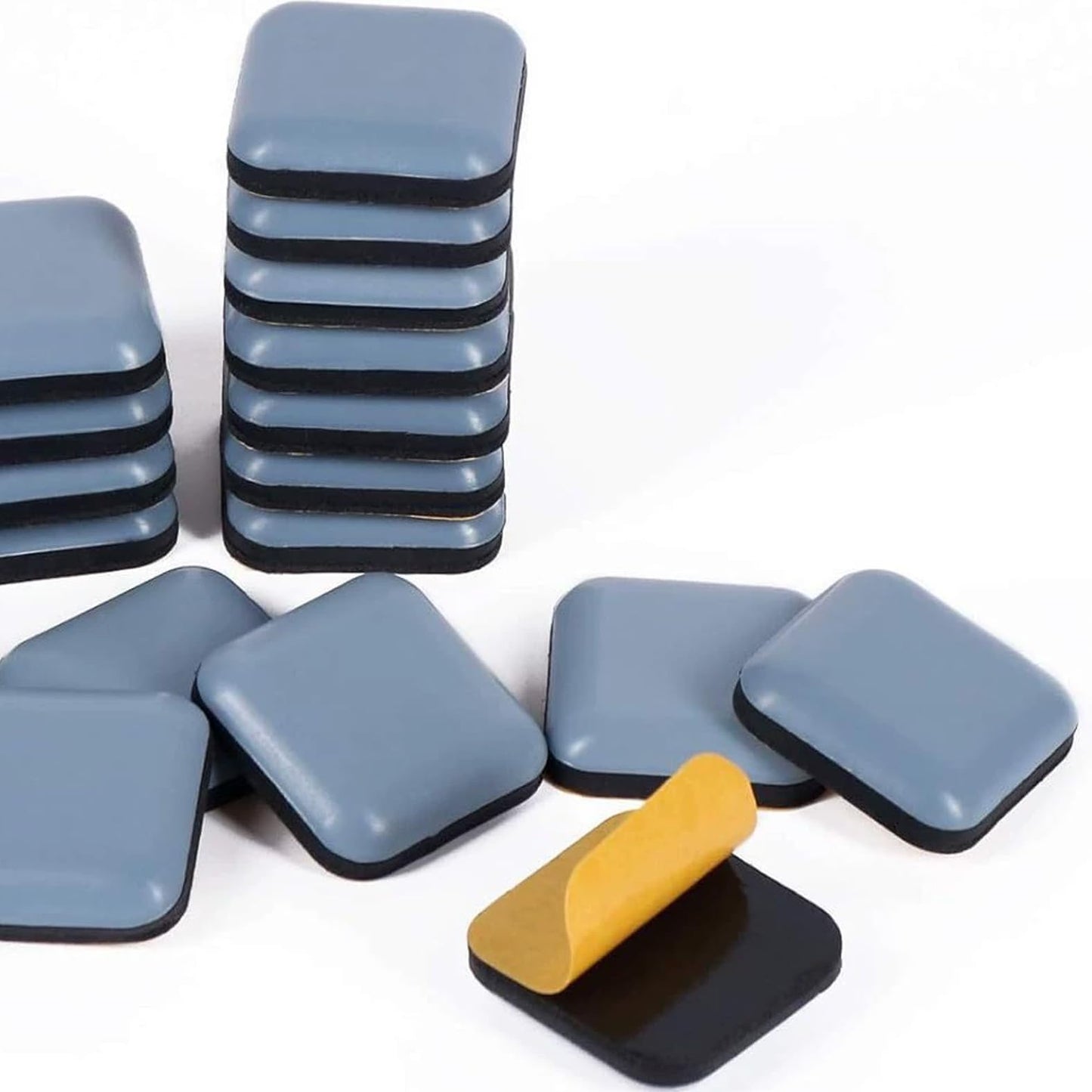OYWOBET 12 Pcs 0.94×1.38Inch Rectangle Self-Stick Furniture Sliders, Small Furniture Chair Sliders for Wood Floors, Ceramic, Carpet Gliders (Square 24 * 35mm)