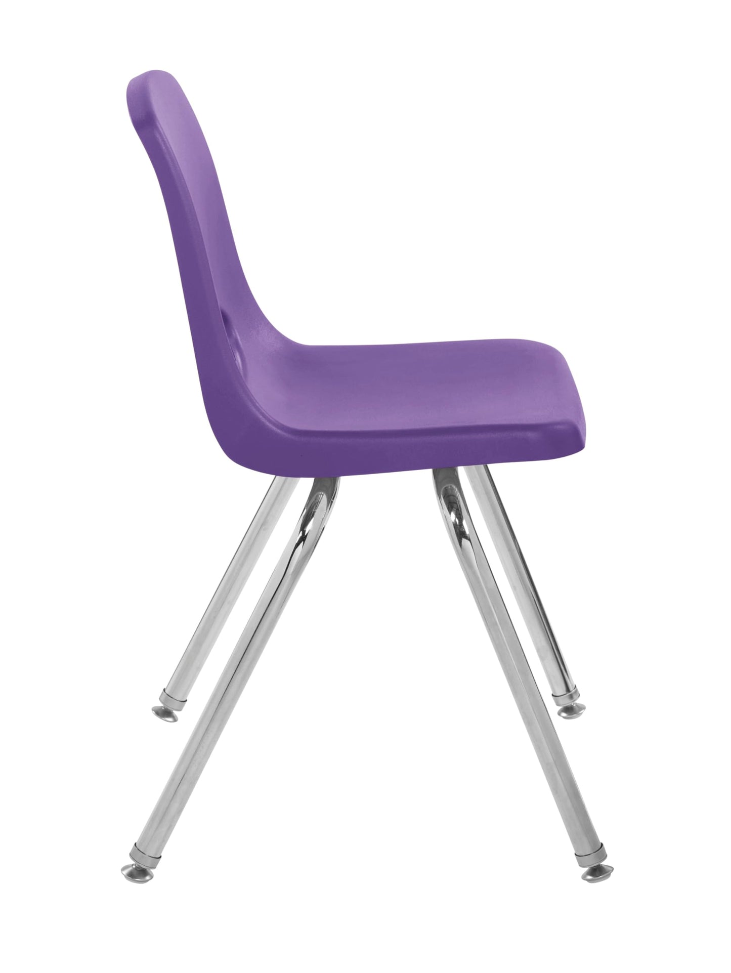 FDP 16" School Stack Chair, Stacking Student Seat with Chromed Steel Legs and Swivel Glides for Classroom, Homeschool or Office - Purple, 11560-PU