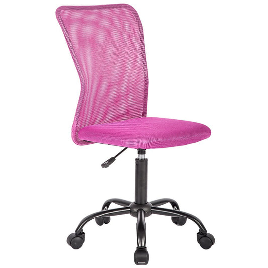 BestOffice Ergonomic Office Chair Desk Chair Mesh Computer Chair Armless Back Support Modern Executive Rolling Swivel Chair with Lumbar Support(Pink)