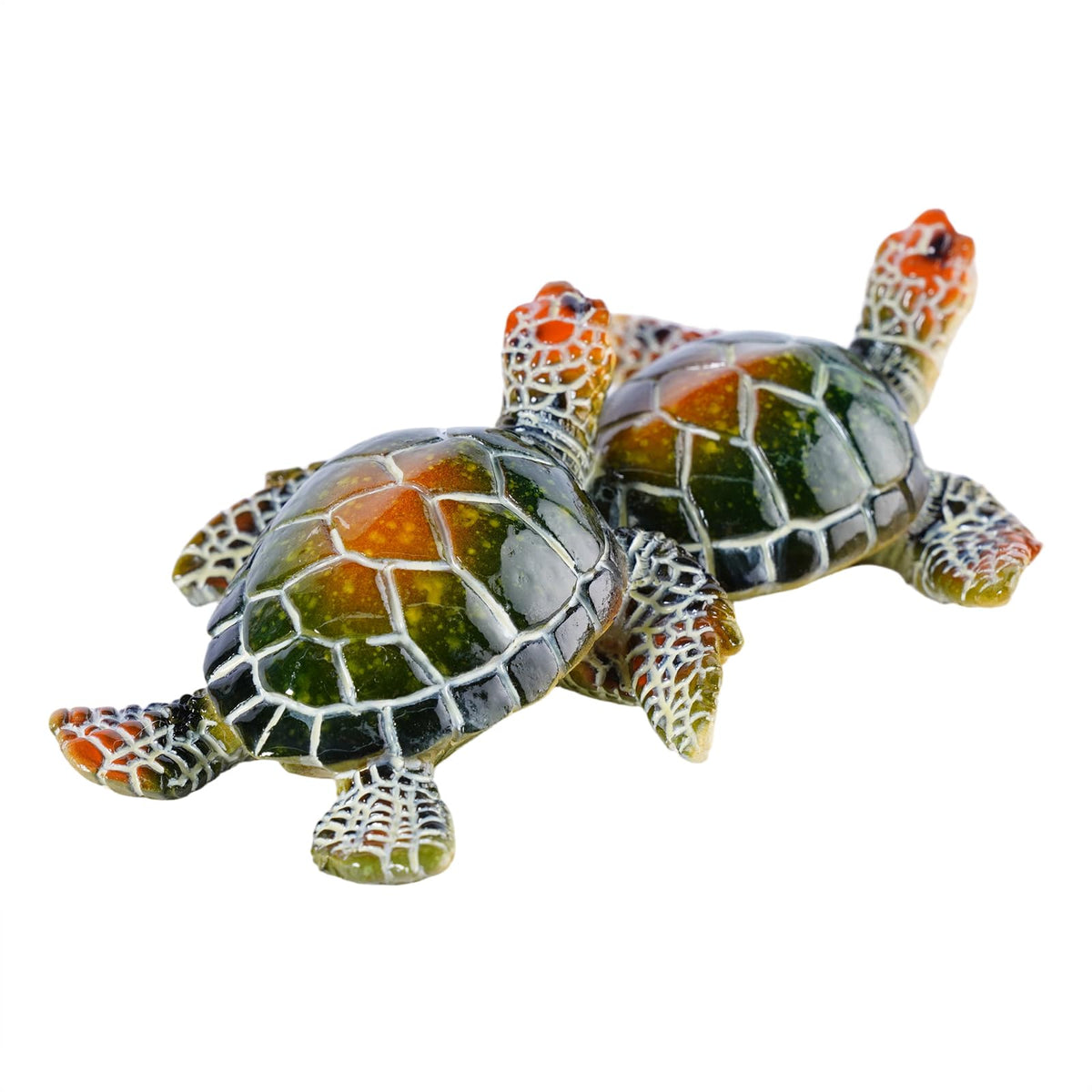 Brizoria Sea Turtle Collectible Figurines Mini Turtles Statue Ocean Decor Resin Beach Themed Room Decor Coastal Decorations for Home, Green