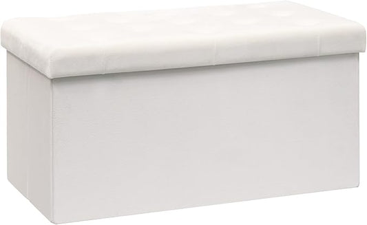 B FSOBEIIALEO Folding Storage Ottoman, Long Ottomans Shoes Bench, Velvet