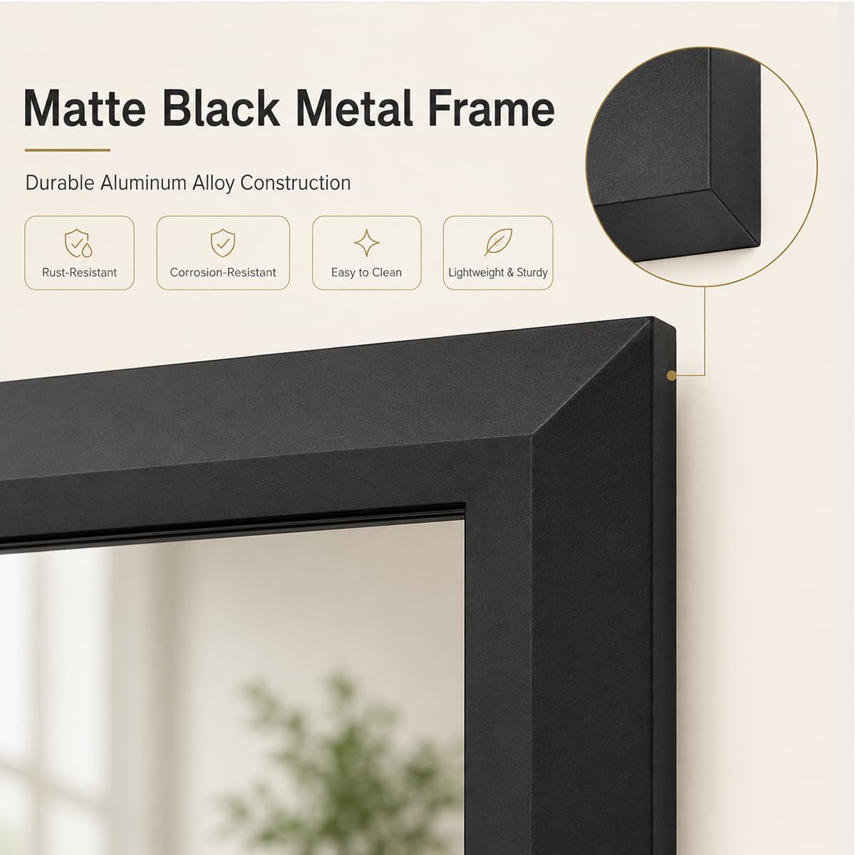 SMIROR Matte Black Bathroom Mirror for Over Sink 30x 30 inch, Metal Thick Frame Rectangle Vanity Mirror for Wall, Anti-Rust, Horizontally or Vertically Mounted