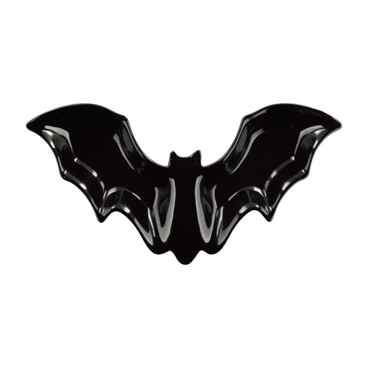 UPware Bat Shaped Melamine Serving Platter, Halloween Party Tray, Fun Spooky Design, for Candy, Snacks, and Desserts, Black, 16 x 8.5 Inch