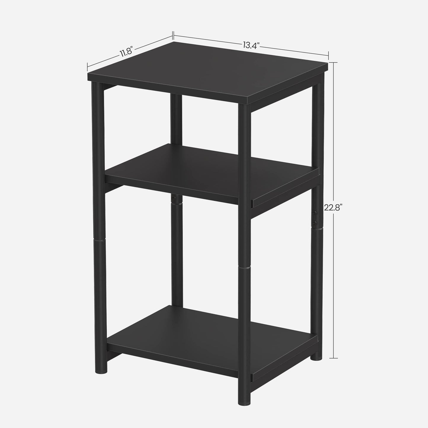 VASAGLE BARNET Collection - Side Table, Small End Table for Living Room, Modern Tall Nightstand, Bedroom, Office, Bathroom, Steel Frame, Ink Black ULET273B16