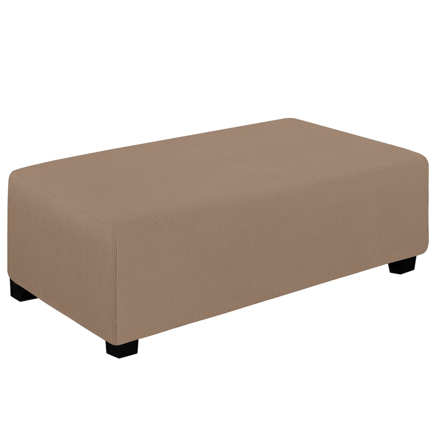 Easy-Going Stretch Ottoman Cover Folding Storage Stool Furniture Protector Soft Rectangle slipcover with Elastic Bottom (XX-Large,Camel)