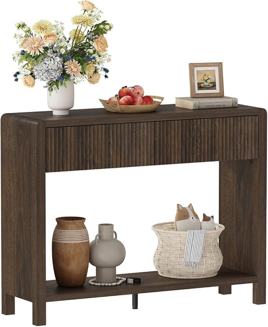FATORRI Console Entryway Table, Narrow Wooden Sofa Table